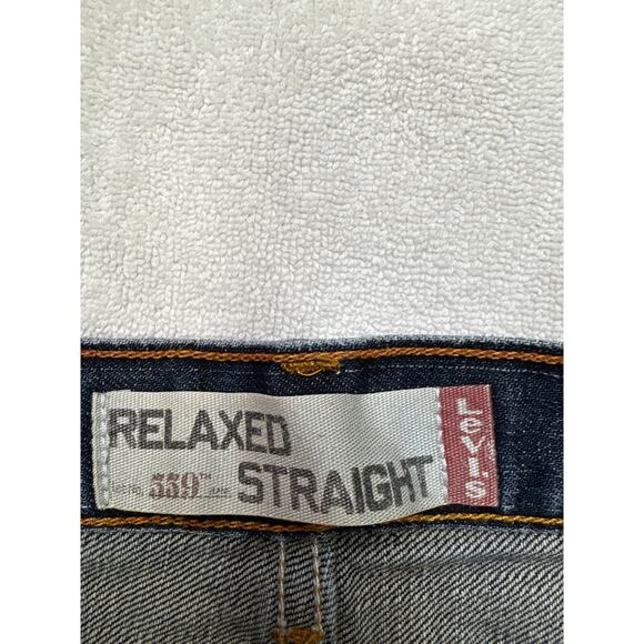 Levis 559 Jeans Mens 33x32 Blue Relaxed Fit Straight Leg Distressed Y2K Ripped - Picture 5 of 11